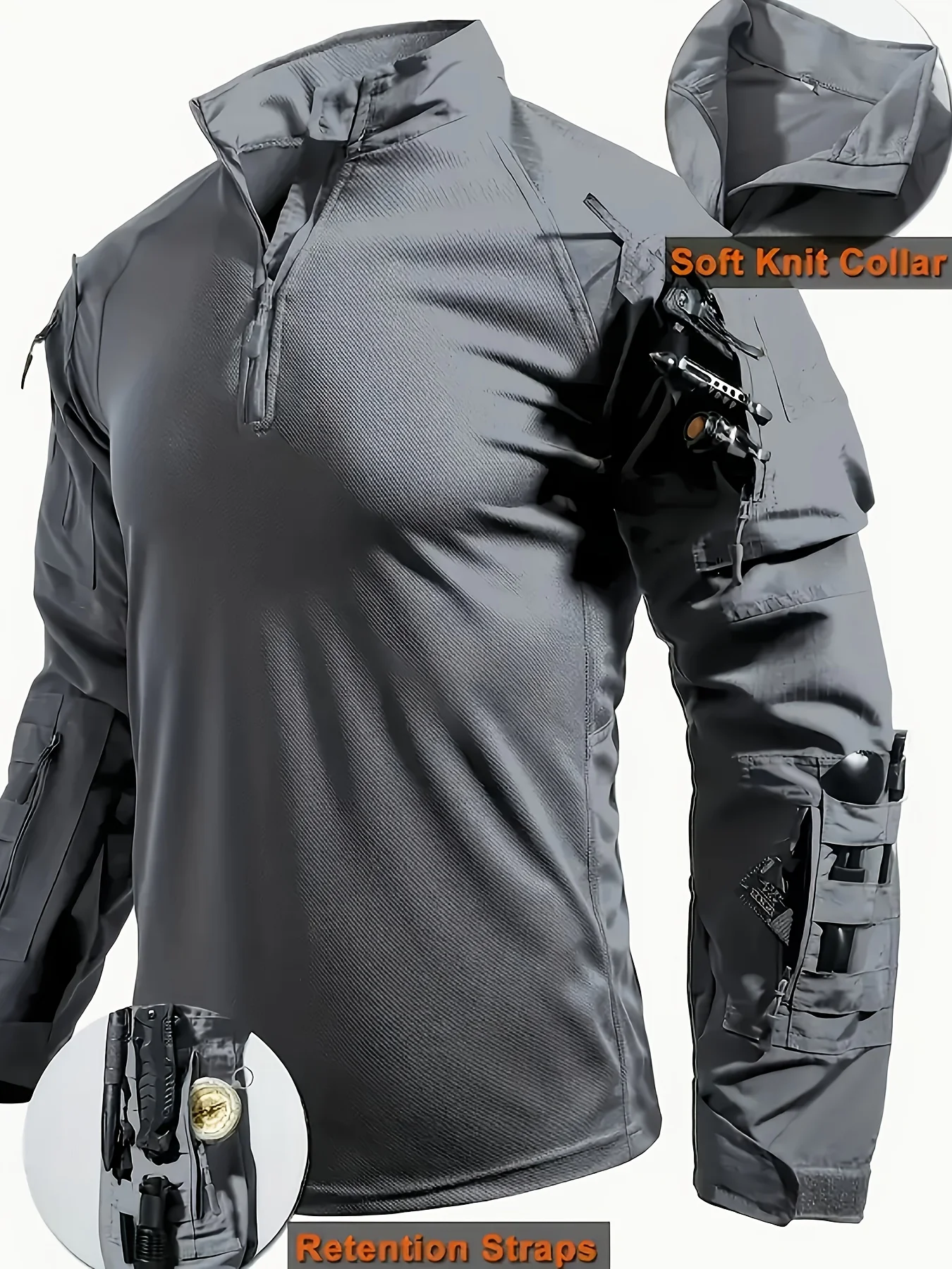 Camisa táctica hombre manga larga ripstop con múltiples bolsillos - imagen 4