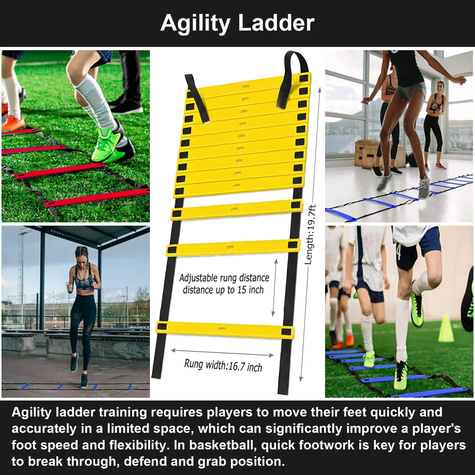 Kit entrenamiento fútbol escalera agilidad conos y bandas