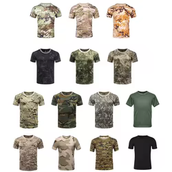 Camiseta táctica camuflaje tridimensional para hombre manga corta