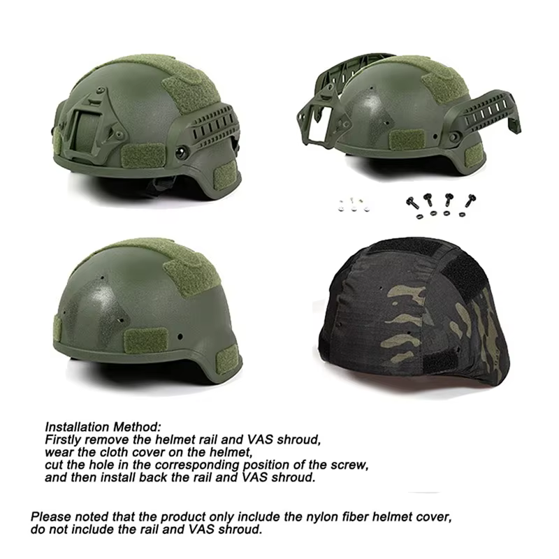 Funda táctica para casco MICH 2000 camuflaje compatible paintball - imagen 5