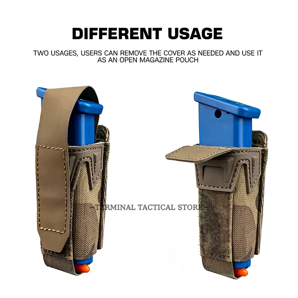 Funda portacargador MOLLE elástica tipo K con tapa para 9 mm - imagen 2