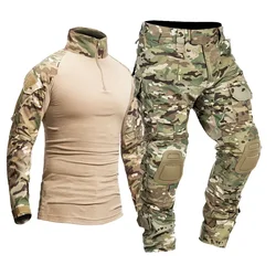 Uniforme táctico camuflaje hombre para exteriores, cargo y combate