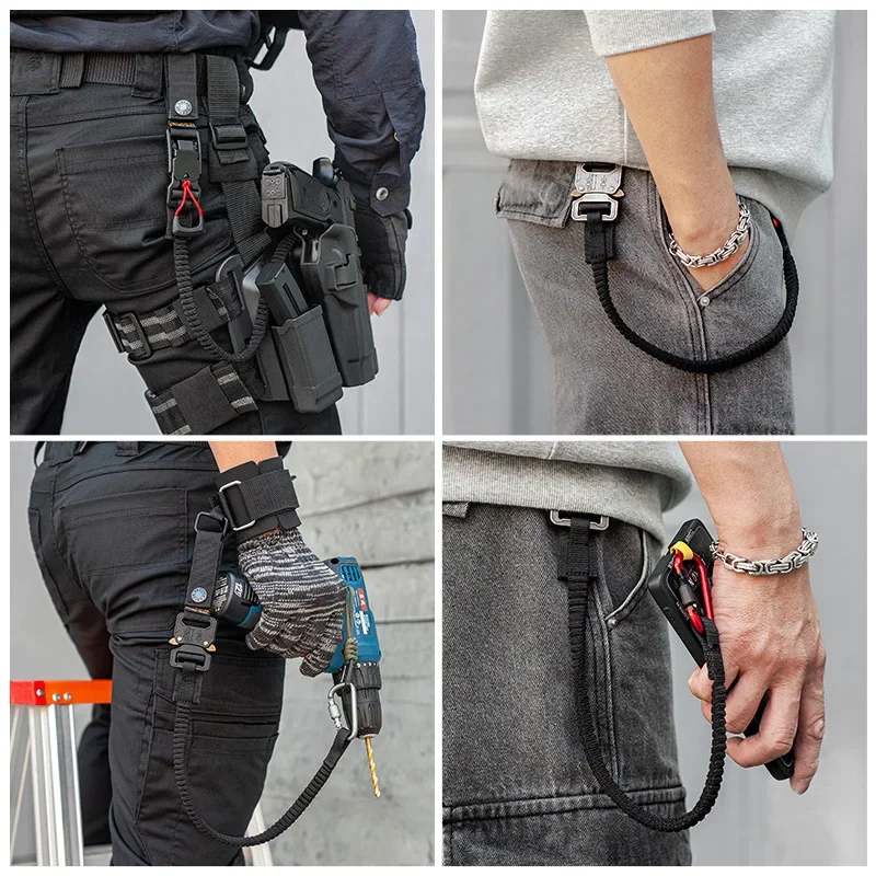 Cuerda elástica táctica antipérdida con gancho rápido para pistola - imagen 5