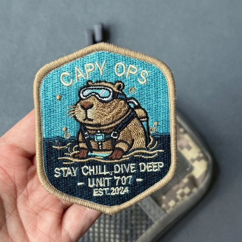 Parche táctico bordado Capy-Ops Capybara Diver con velcro