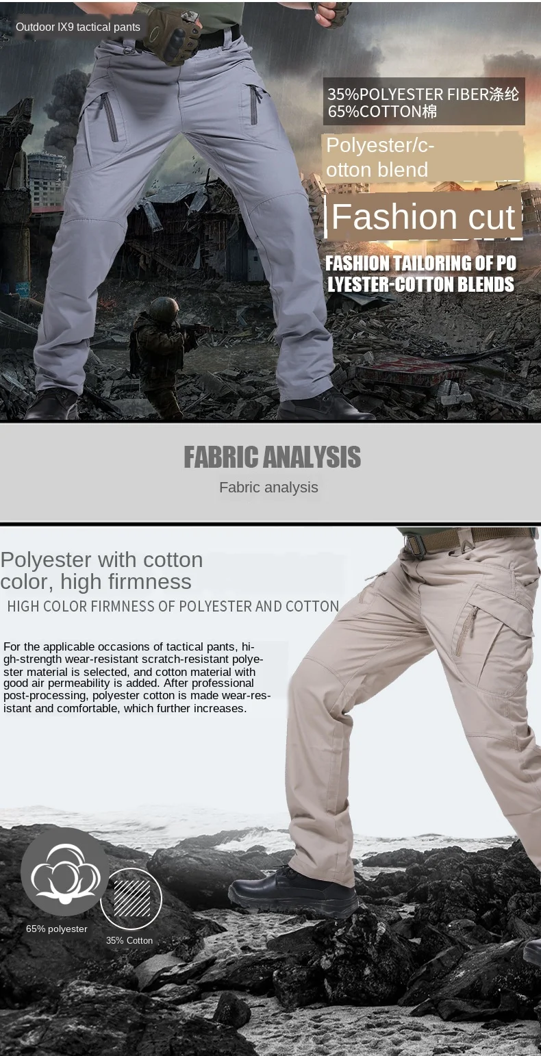 Pantalones tácticos en acción