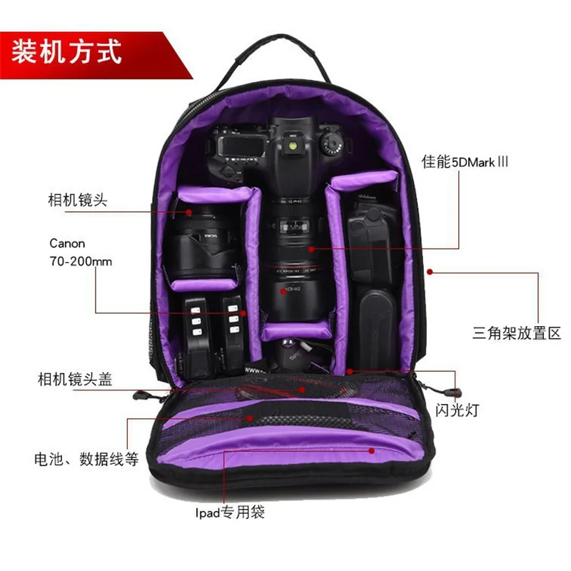 Mochila para cámara deportiva impermeable exterior hombre - imagen 4