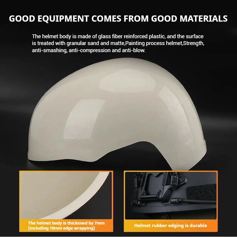 Quick MH Casco antidisturbios fibra de vidrio – Uso táctico exterior - imagen 4