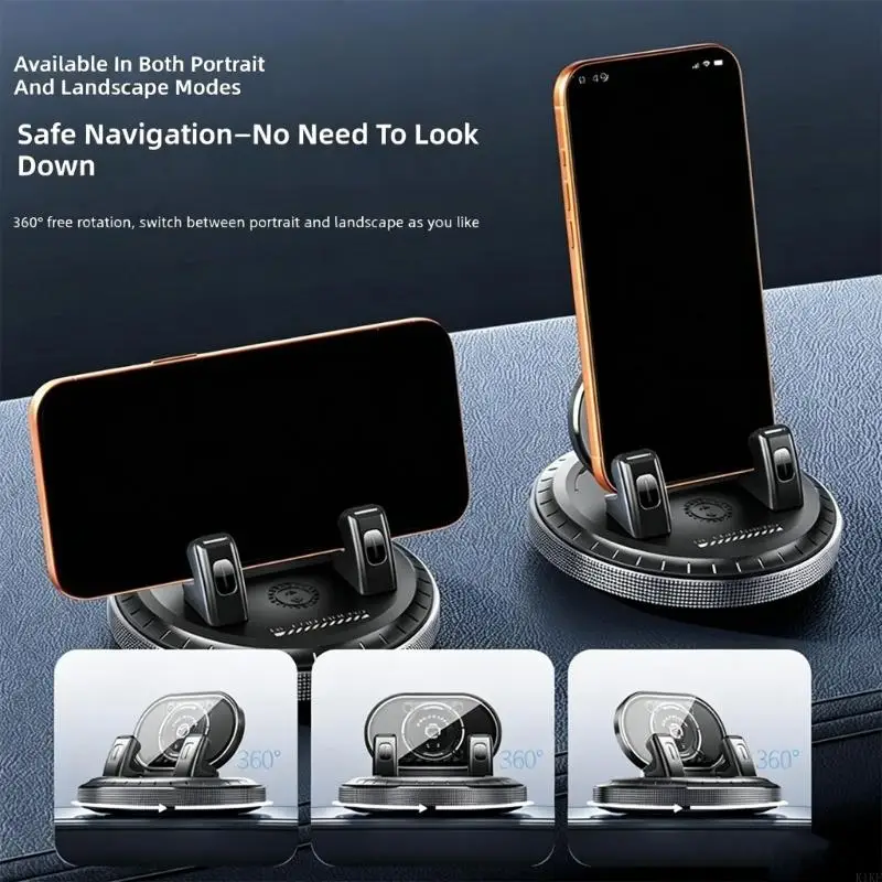 Soporte para teléfono coche giratorio universal con clip doble