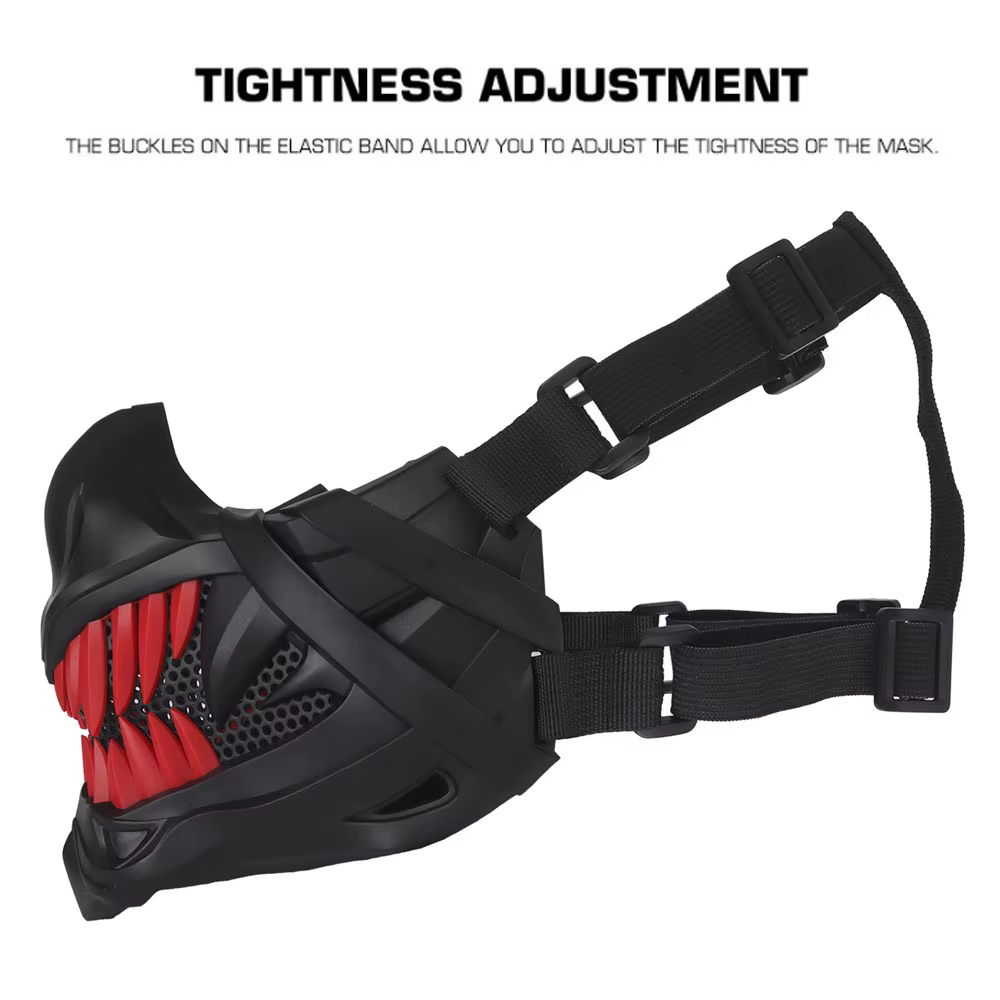 Máscara táctica Airsoft media cara rejilla acero transpirable - imagen 3