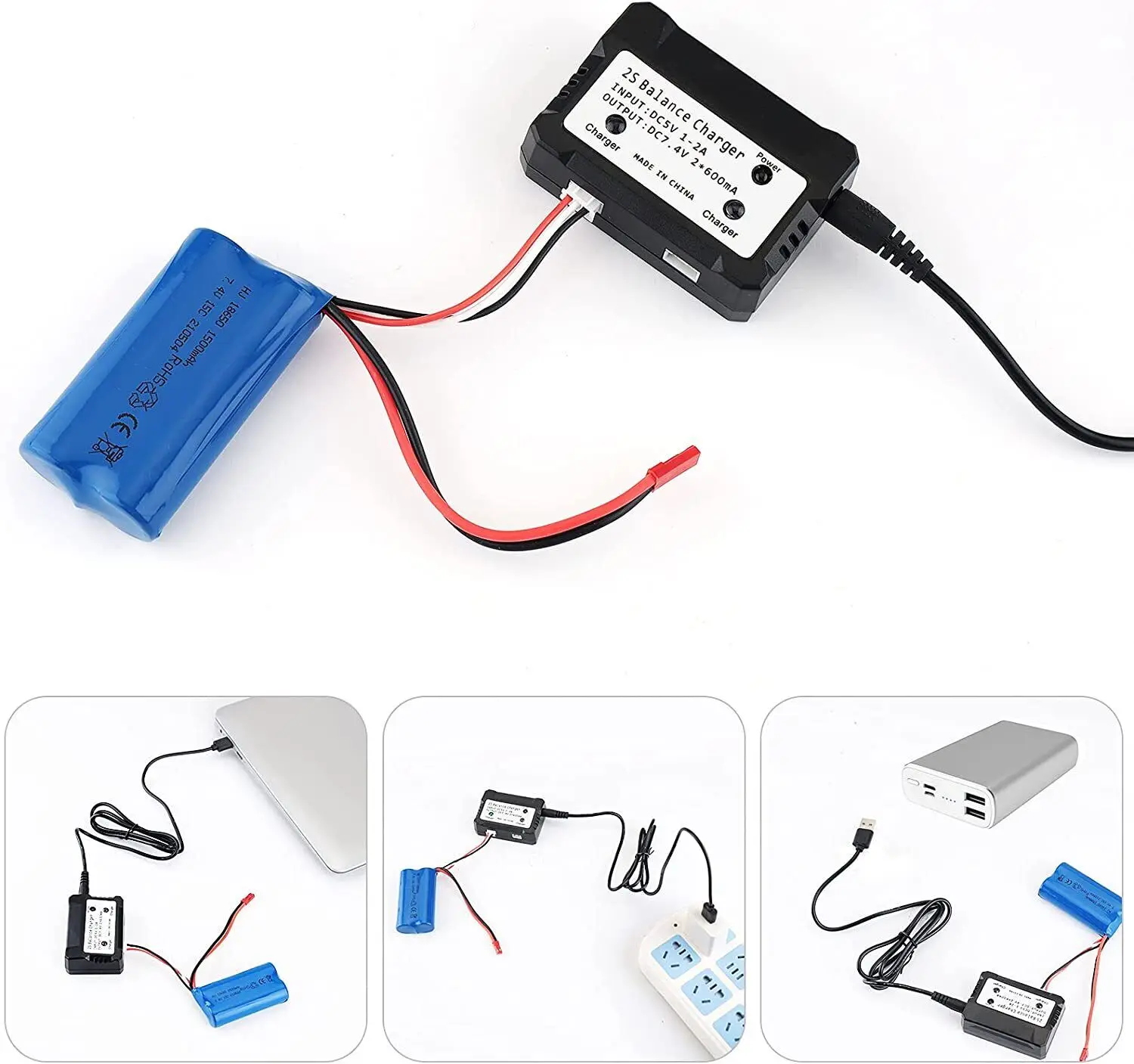 Detalle del conector JST y el formato compacto para RC