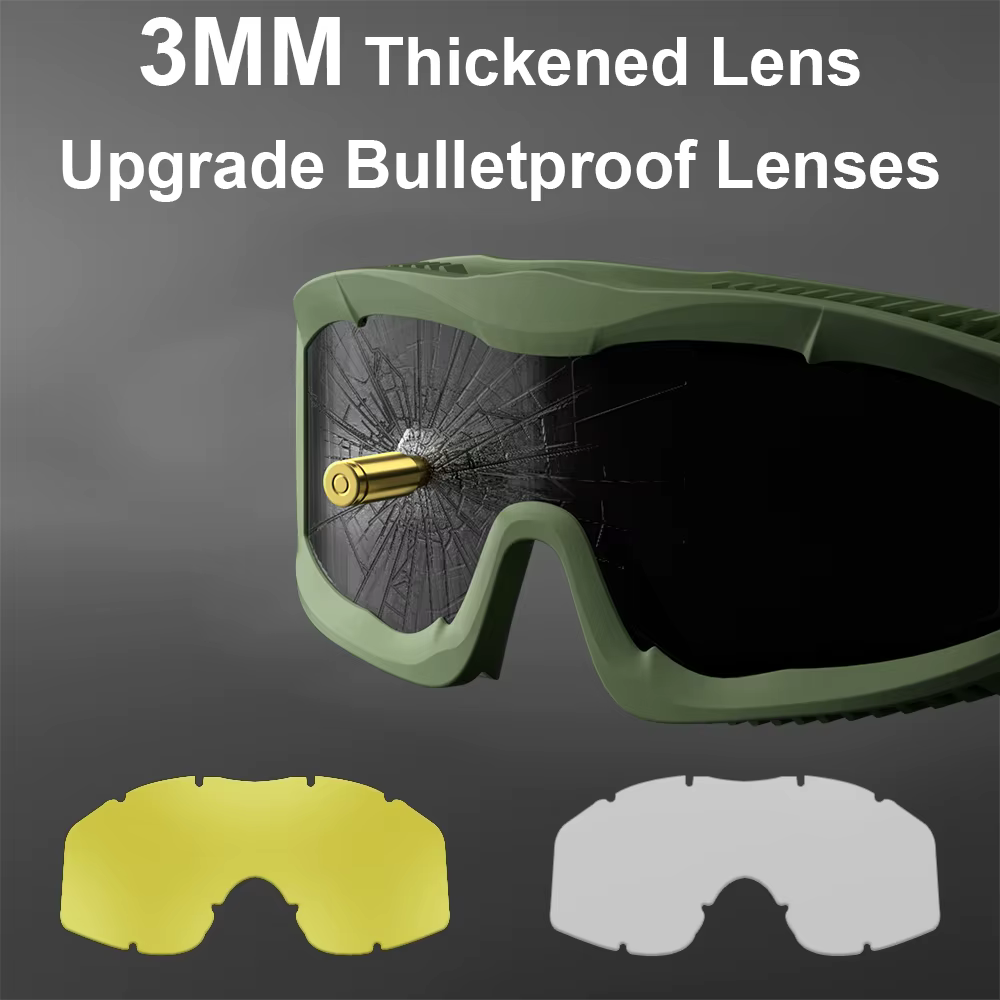 Gafas tácticas 3mm para combate - a prueba de explosiones y caza