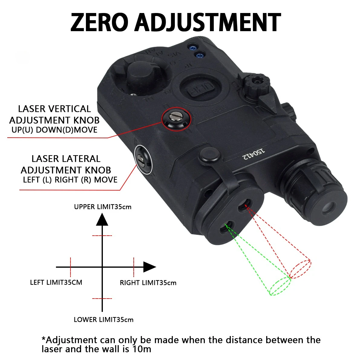 Linterna táctica para armas con láser, luz infrarroja y verde - imagen 3