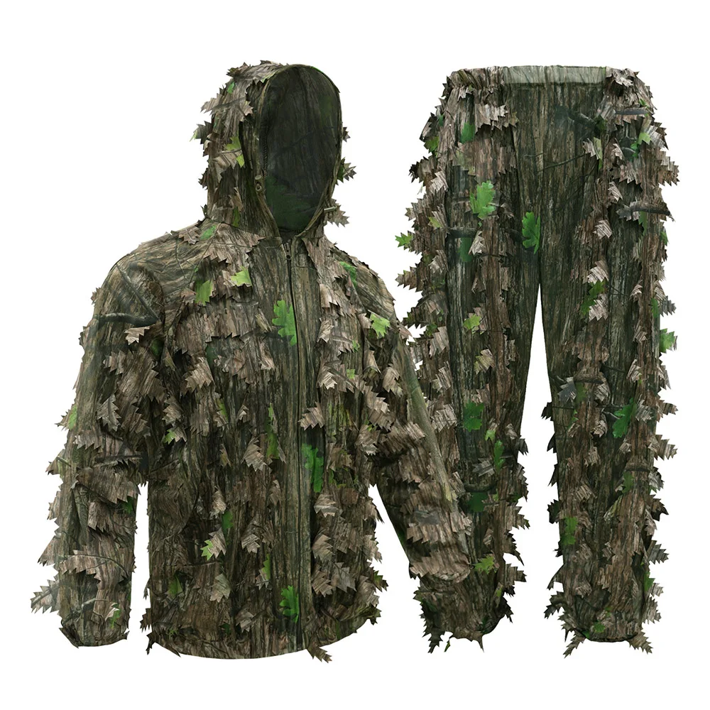 Traje Ghillie camuflaje DeadLeaves verde biónico para caza al aire libre