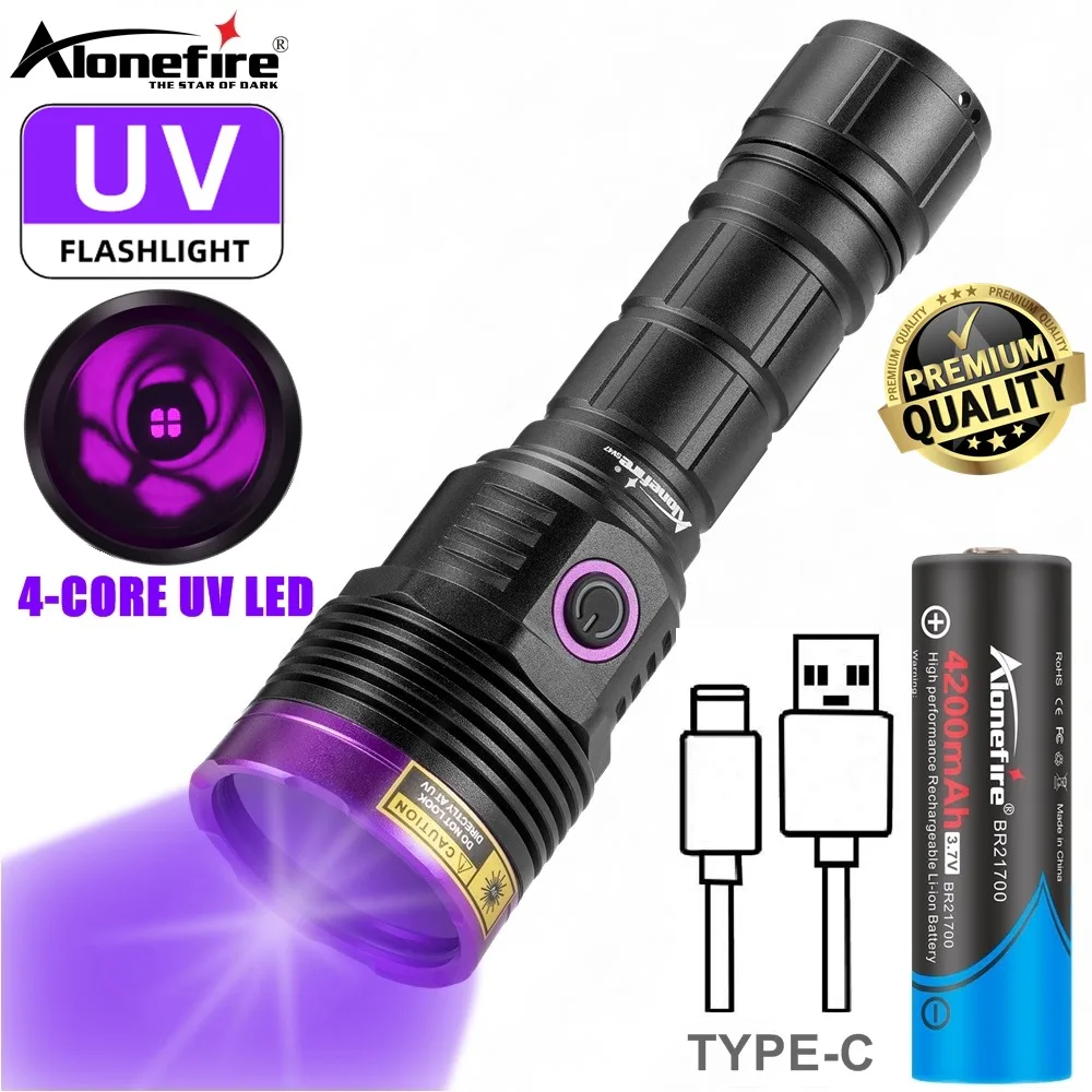 Alonefire linterna táctica LED UV luz negra alta potencia para detección profesional - imagen 4