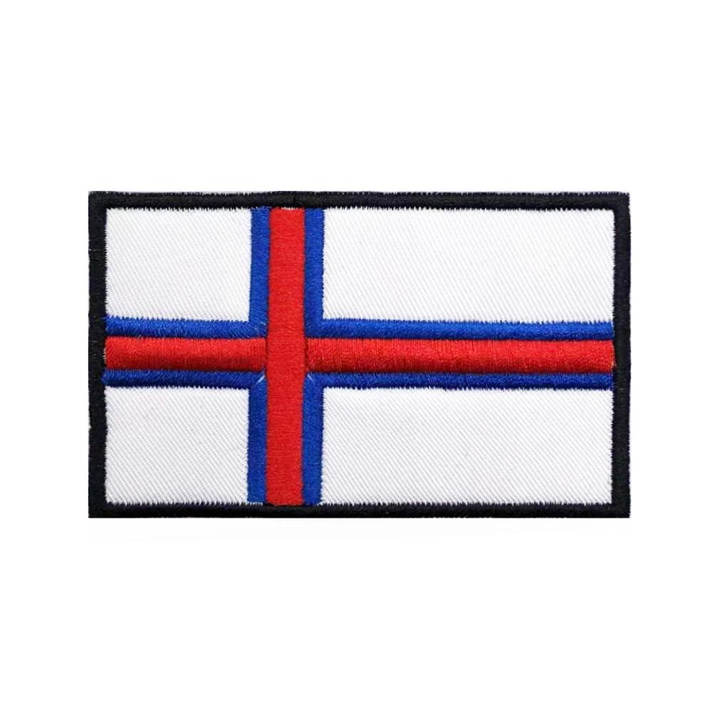 Parche bordado militar estilo Isles Feroe con diseño de raya y banda para el brazo