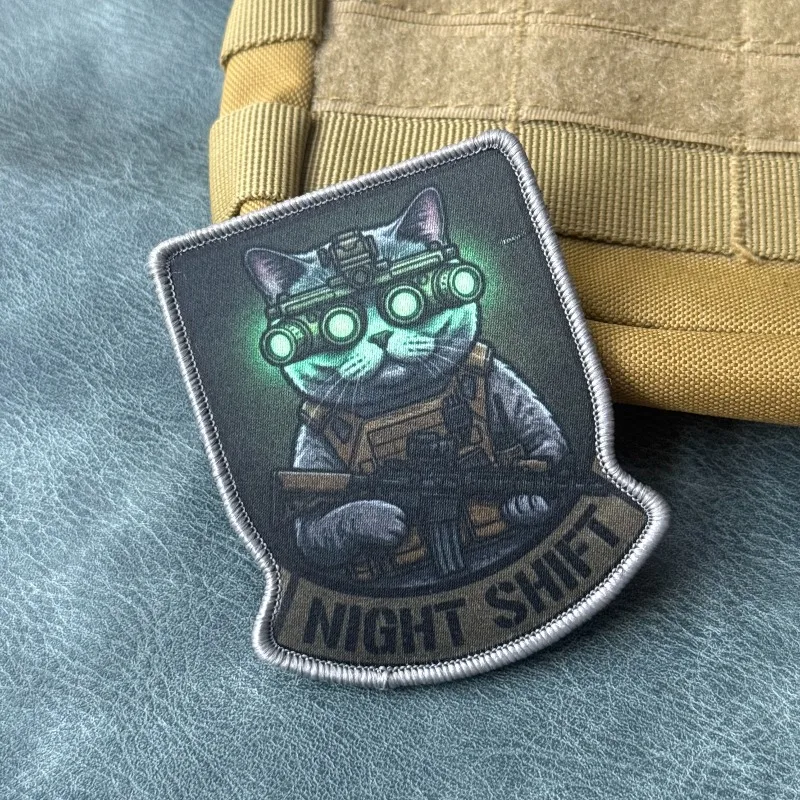 Parche táctico gancho y bucle insignia de gato para airsoft - imagen 4
