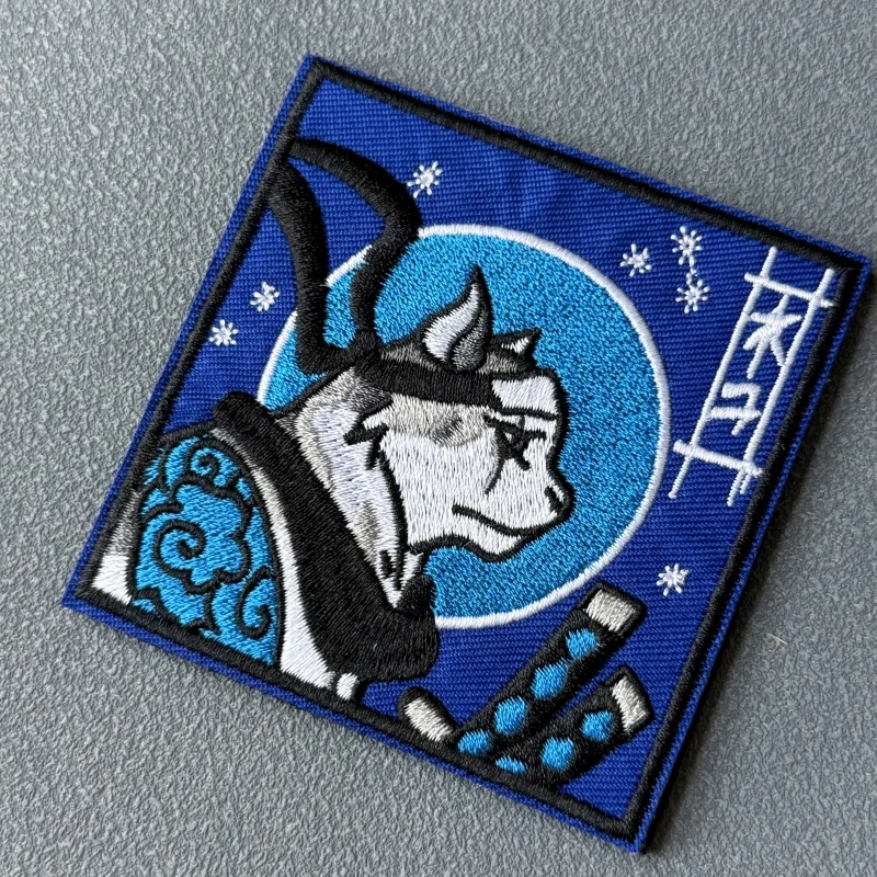 Parche táctico bordado gato samurái japonés con velcro para mochila - imagen 4