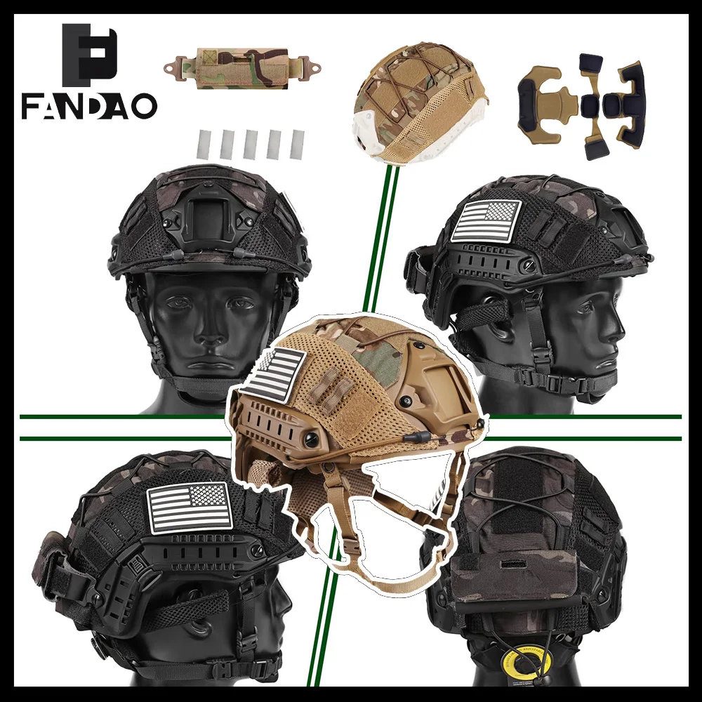 Casco táctico FAST ajustable con bolsa de contrapeso y forro - imagen 2