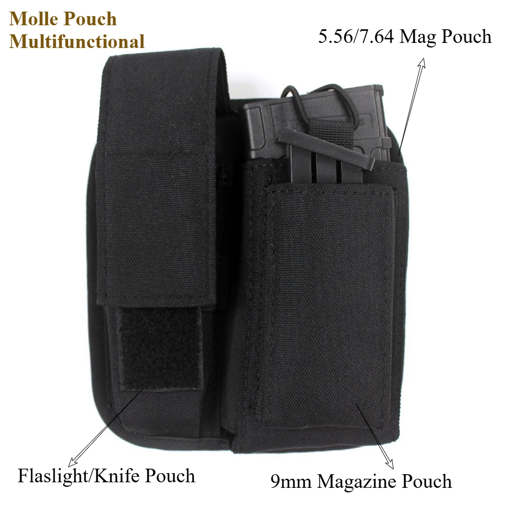 Bolsa táctica MOLLE para cargadores y linternas de exteriores - imagen 3