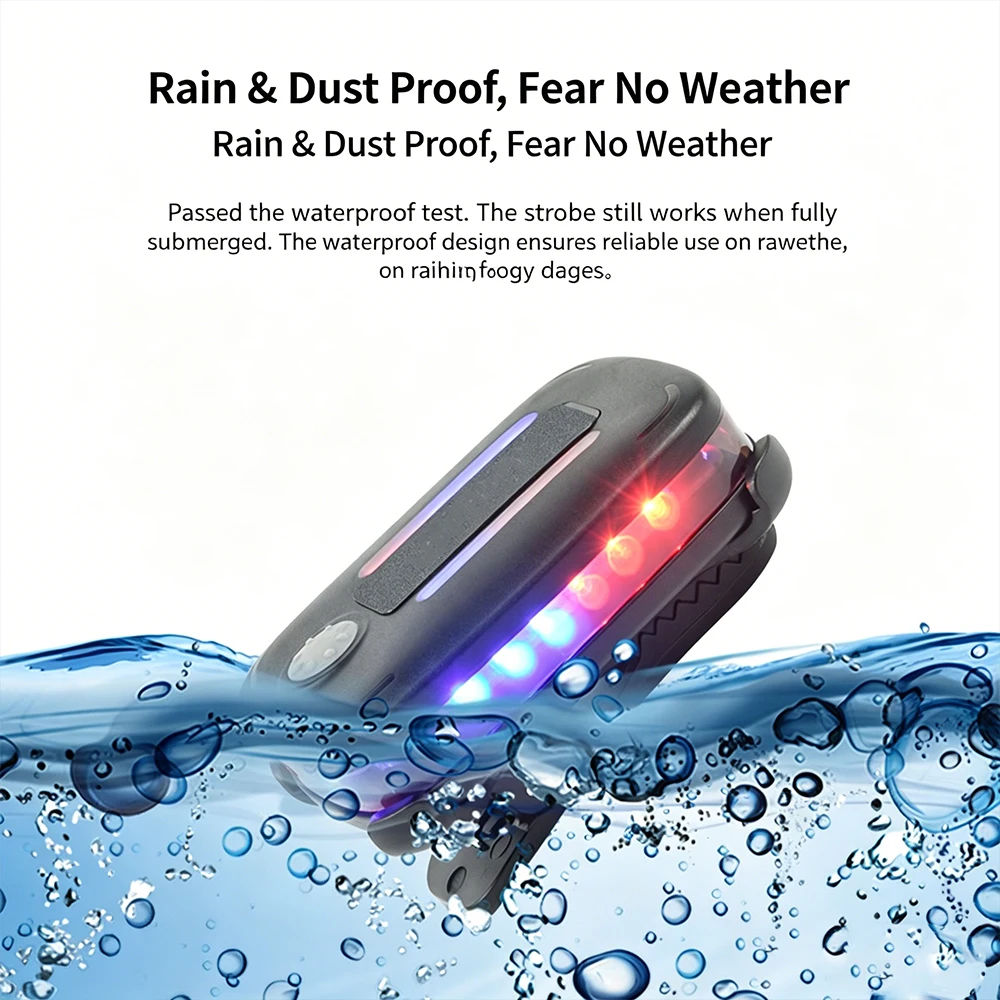 Luz de seguridad LED recargable con clip intermitente rojo/azul - imagen 4