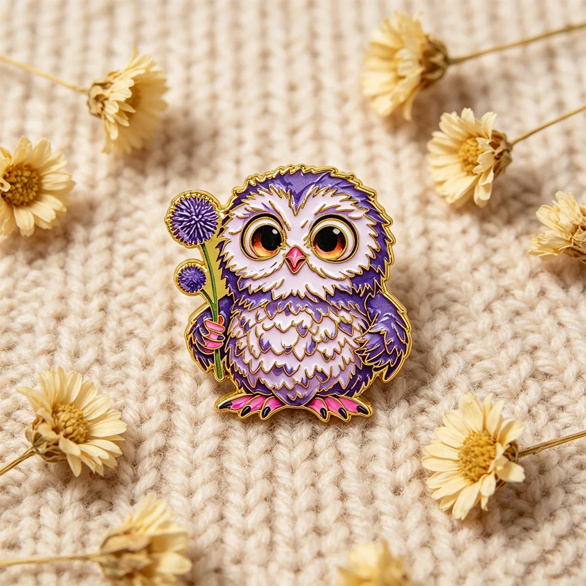 Pin de solapa esmaltado búho de metal – broche para mochila y sombrero - imagen 4