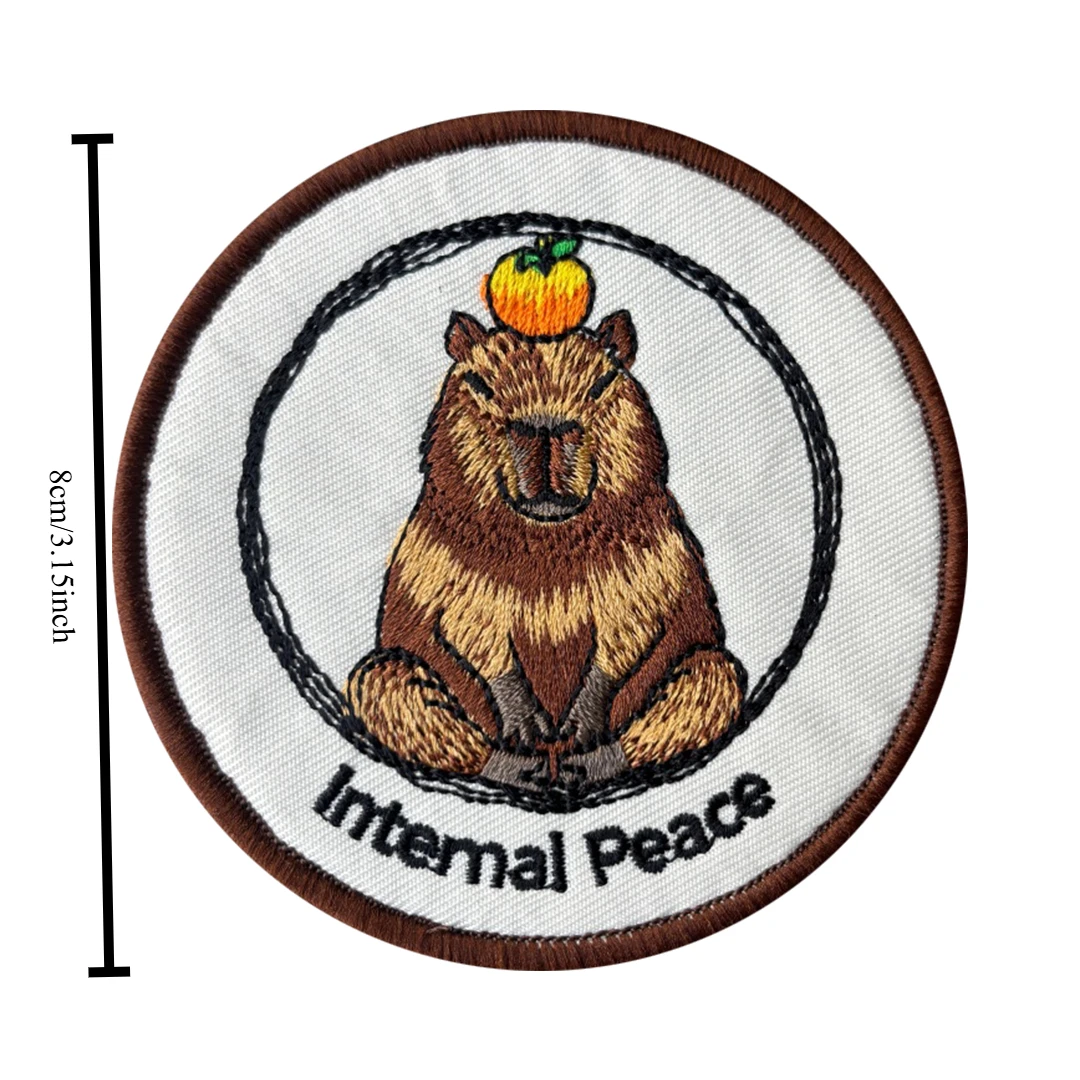 Parche táctico bordado capibara meme zen para mochila - imagen 5