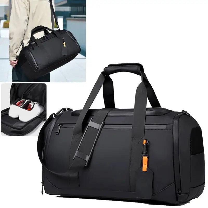 Bolsa táctica de lona con separador seco y húmedo para viaje gimnasio