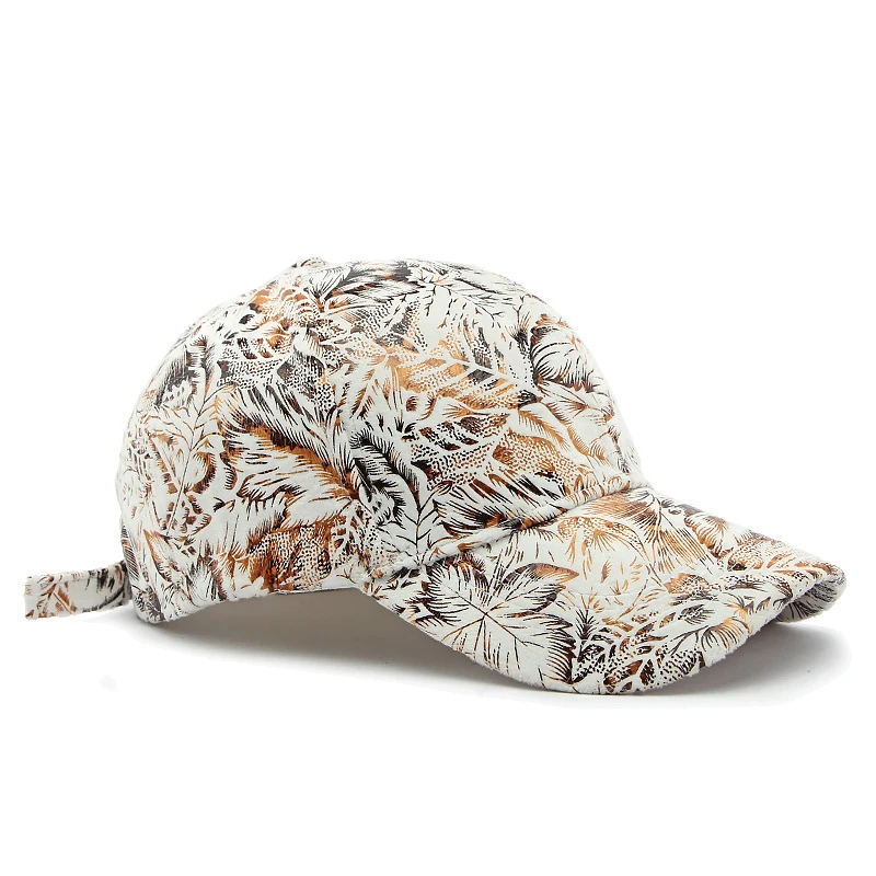 Gorra de béisbol hojas tropicales para protección solar y viaje
