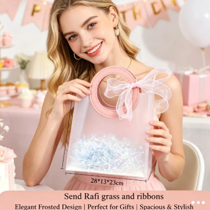 Bolsas de regalo transparentes de PP esmerilado creativas para eventos - imagen 3