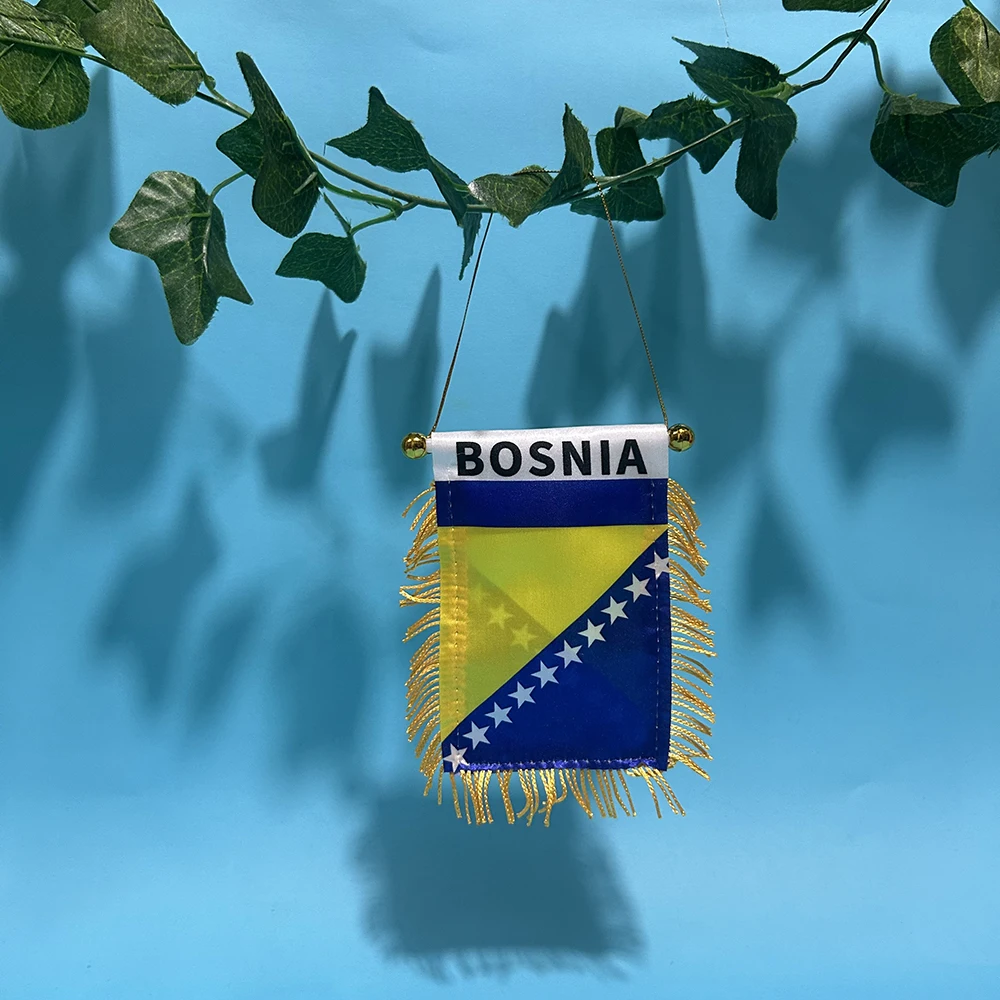 Bandera Bosnia y Herzegovina para ventana de coche poliéster - imagen 2