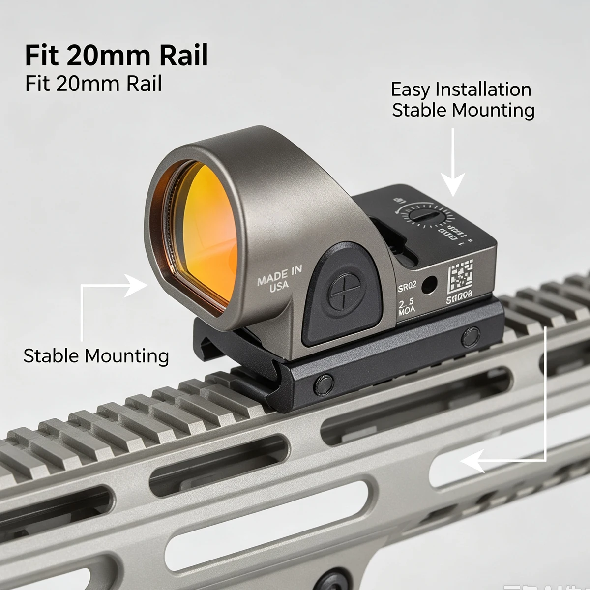 Mira holográfica RM SR para airsoft G17/G19, riel de 20 mm - imagen 5