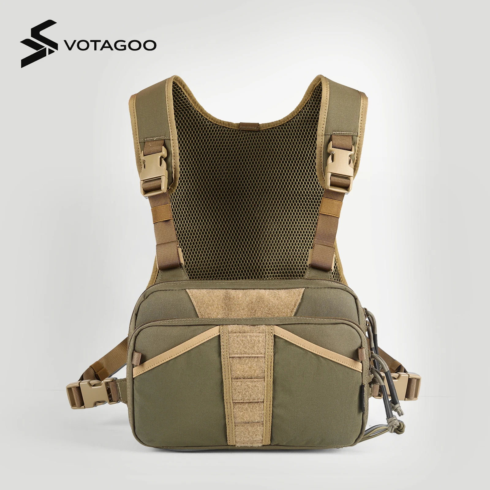 VOTAGOO Bolsa táctica de pesca frontal para moscas y binoculares - imagen 5