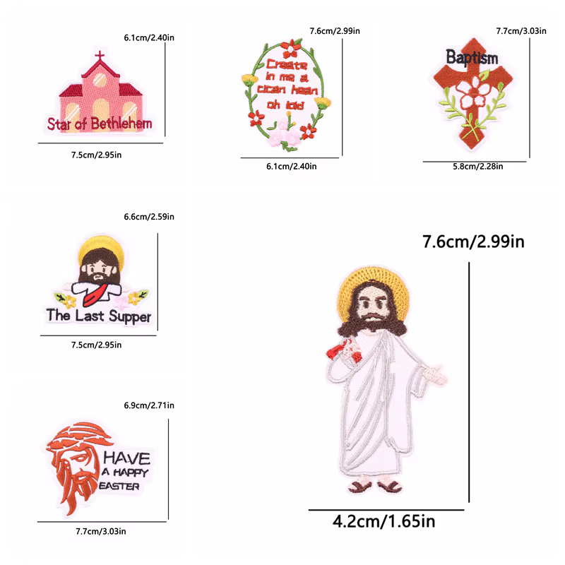 Parche bordado termoadhesivo Jesús – Religioso para planchar o coser - imagen 5