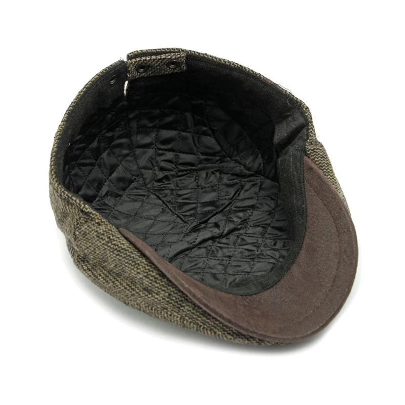 Gorra plana estilo newsboy de otoño-invierno con visera de pico de pato