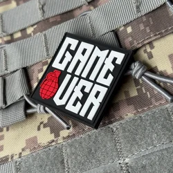 Parche táctico de PVC Game Over con velcro para mochila