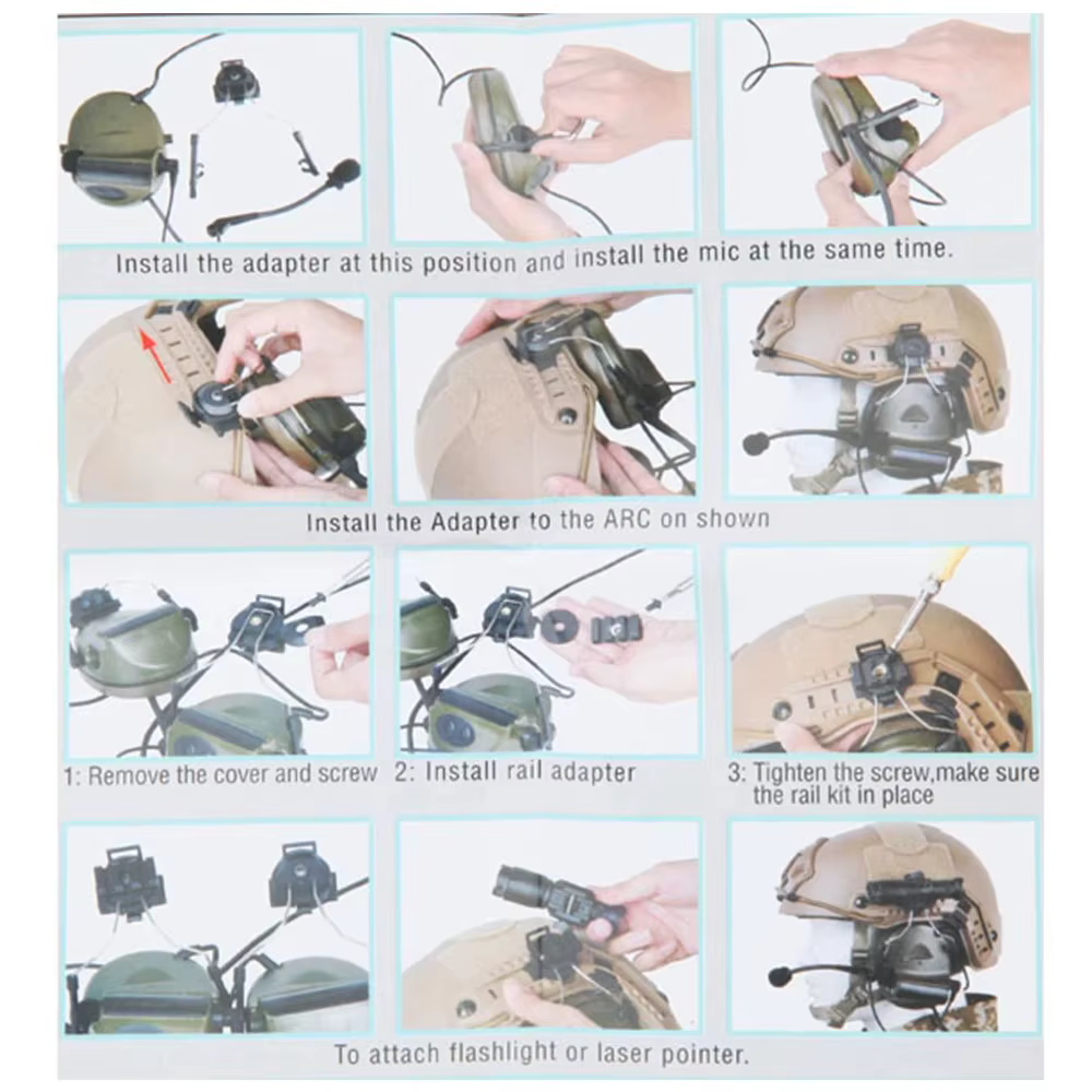 Adaptador táctico SINAIRSOFT para auriculares en casco