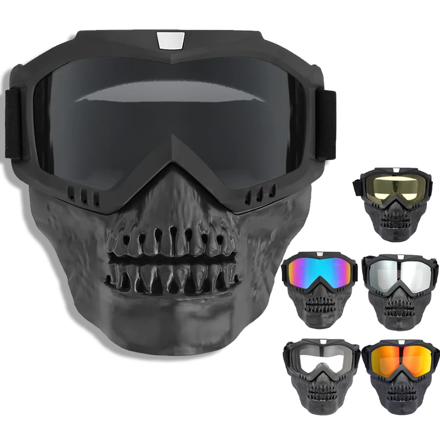 Máscara de Motocicleta Táctica con Gafas Protectoras Extraíbles - imagen 2