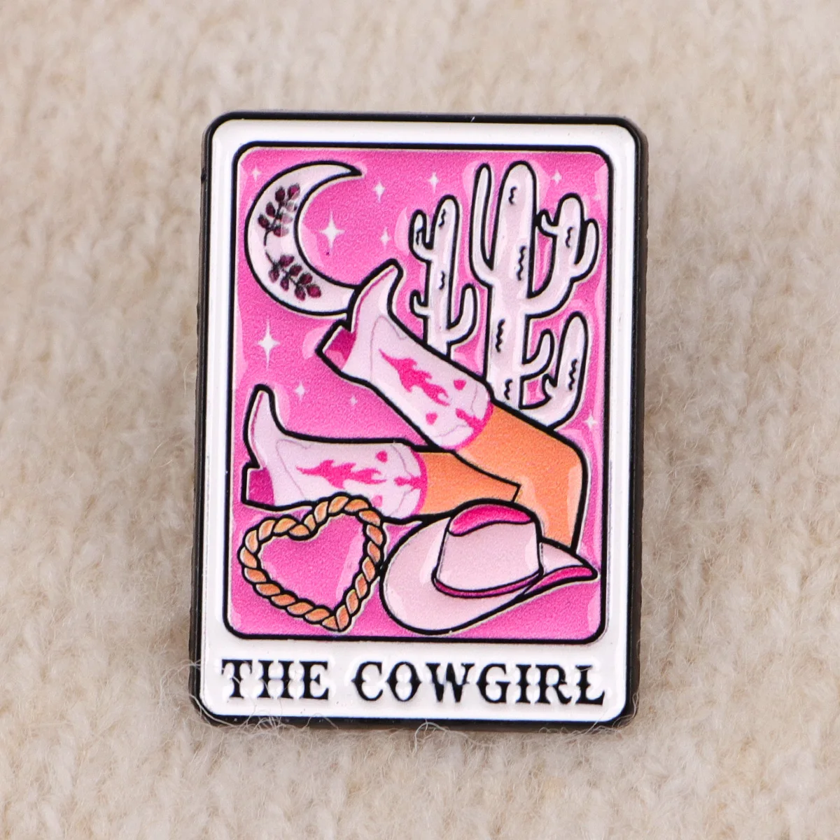 COWGIRL-Pin broche esmaltado Tarot mujer para solapa bolsos sombreros