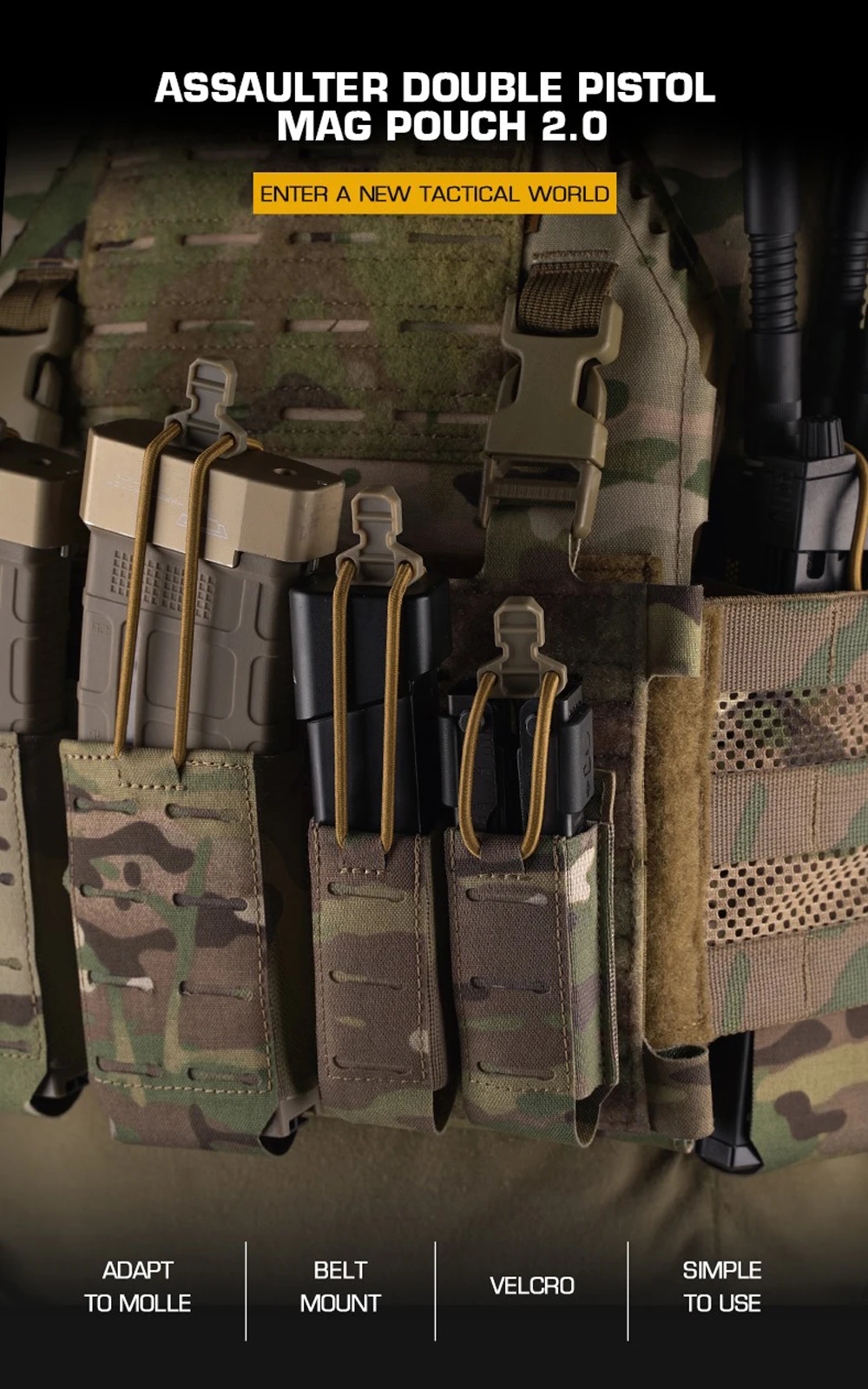 Pochette Molle táctica 2.0 en color negro