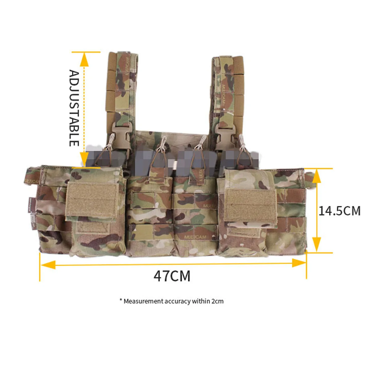 Chaleco táctico ligero EM7450 con bolsillos cargadores para airsoft