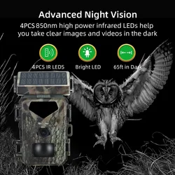 Cámara de vigilancia HD solar impermeable con visión nocturna rápida