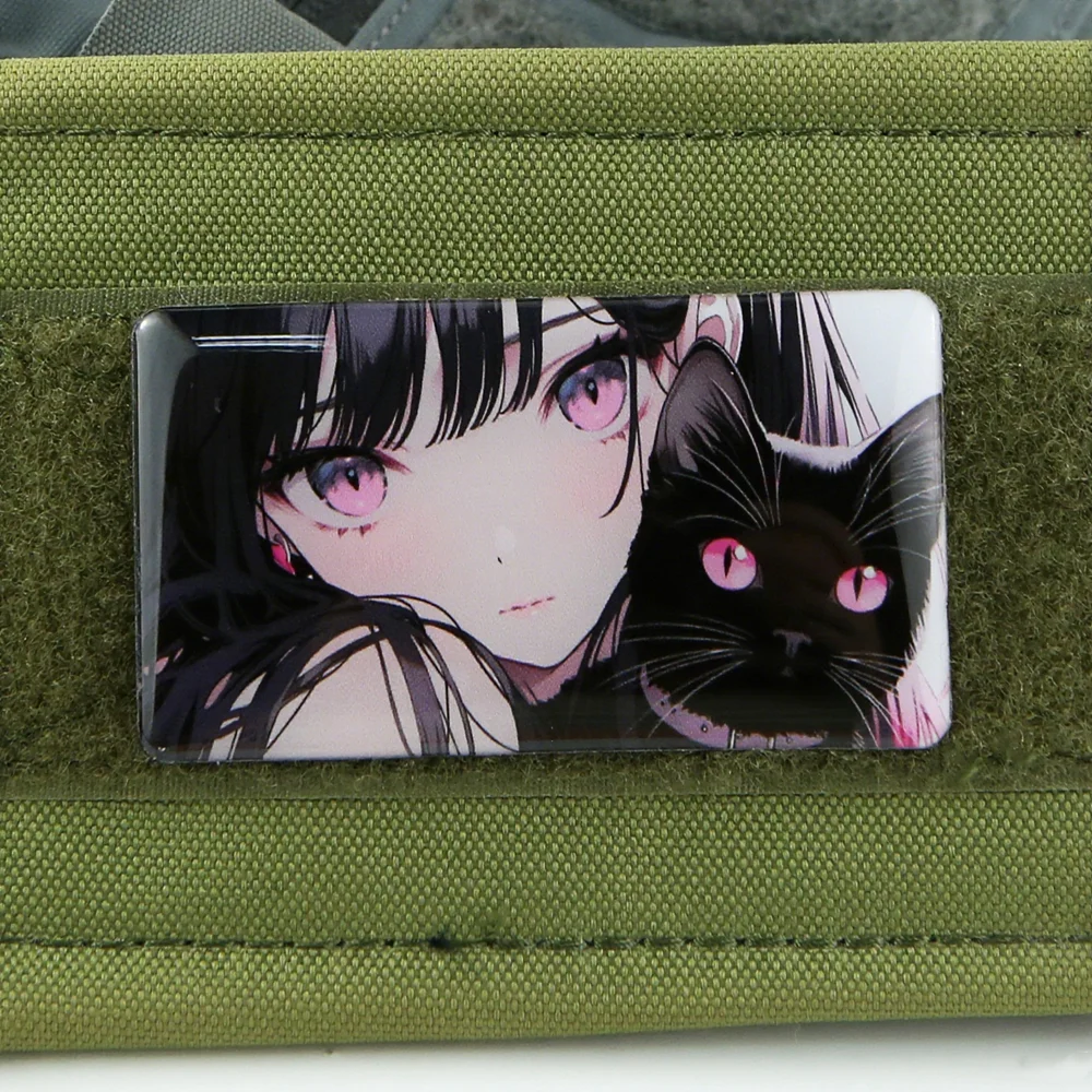 Parche bordado anime – gato negro y niña para ropa - imagen 5