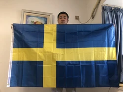 Bandera de Suecia Sky en poliéster para colgar en pared