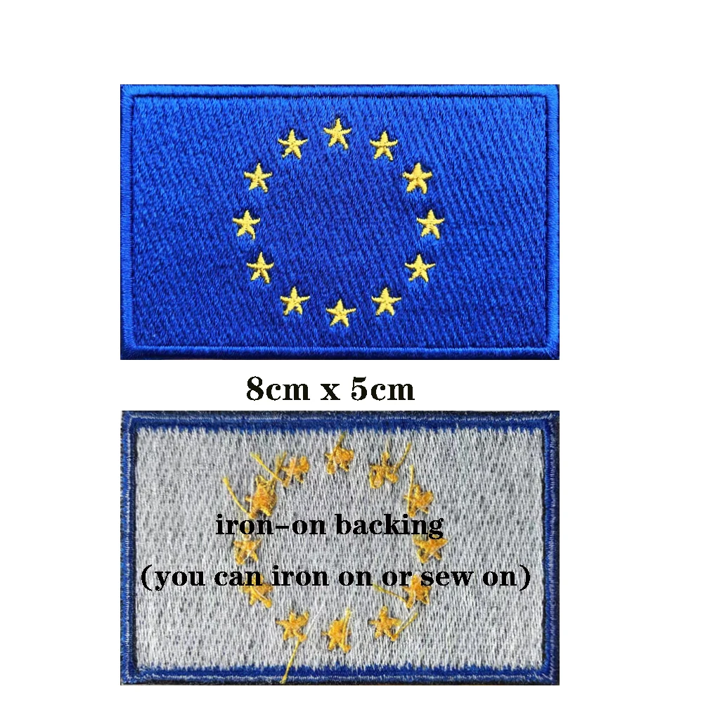 Parche bandera UE bordado – insignia militar con gancho y bucle - imagen 2