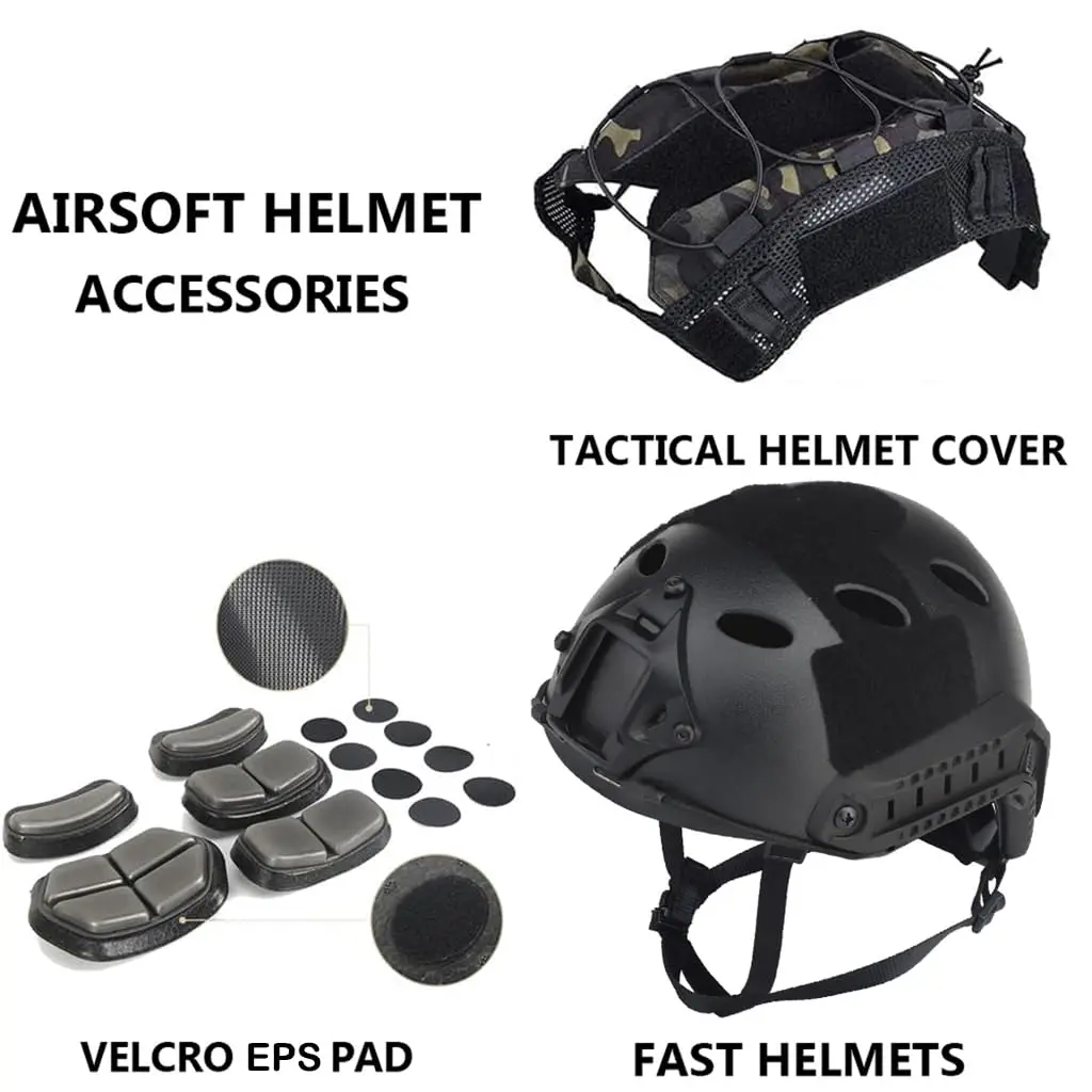 Casco táctico MOLLE con máscara y funda – Set para Paintball/Airsoft - imagen 5