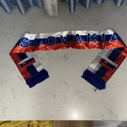 Bufanda bandera Eslovaquia satén doble cara con borlas
