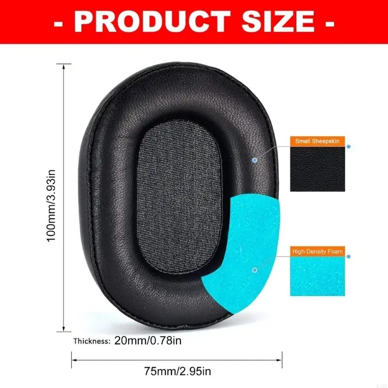 Almohadillas repuesto piel cordero ATH-M50x M40x MDR-7506 - imagen 5