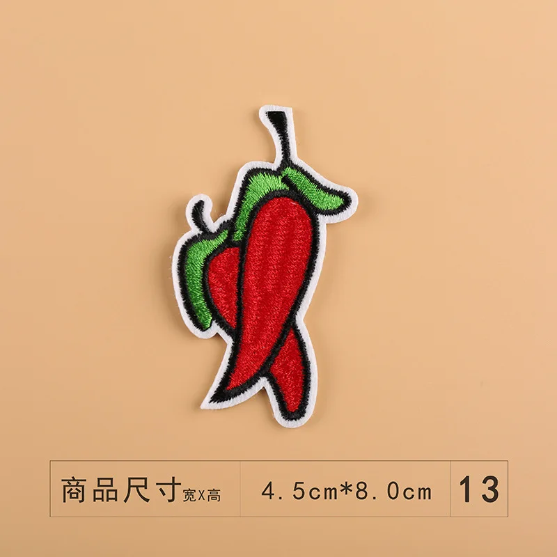 Parche termoadhesivo bordado frutas y verduras para delantal de chef - imagen 2