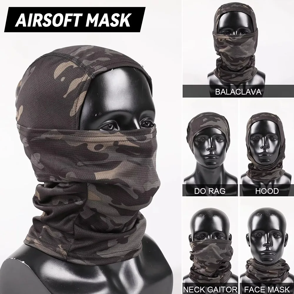 Conjunto de casco táctico para airsoft con pasamontañas y auriculares - imagen 5