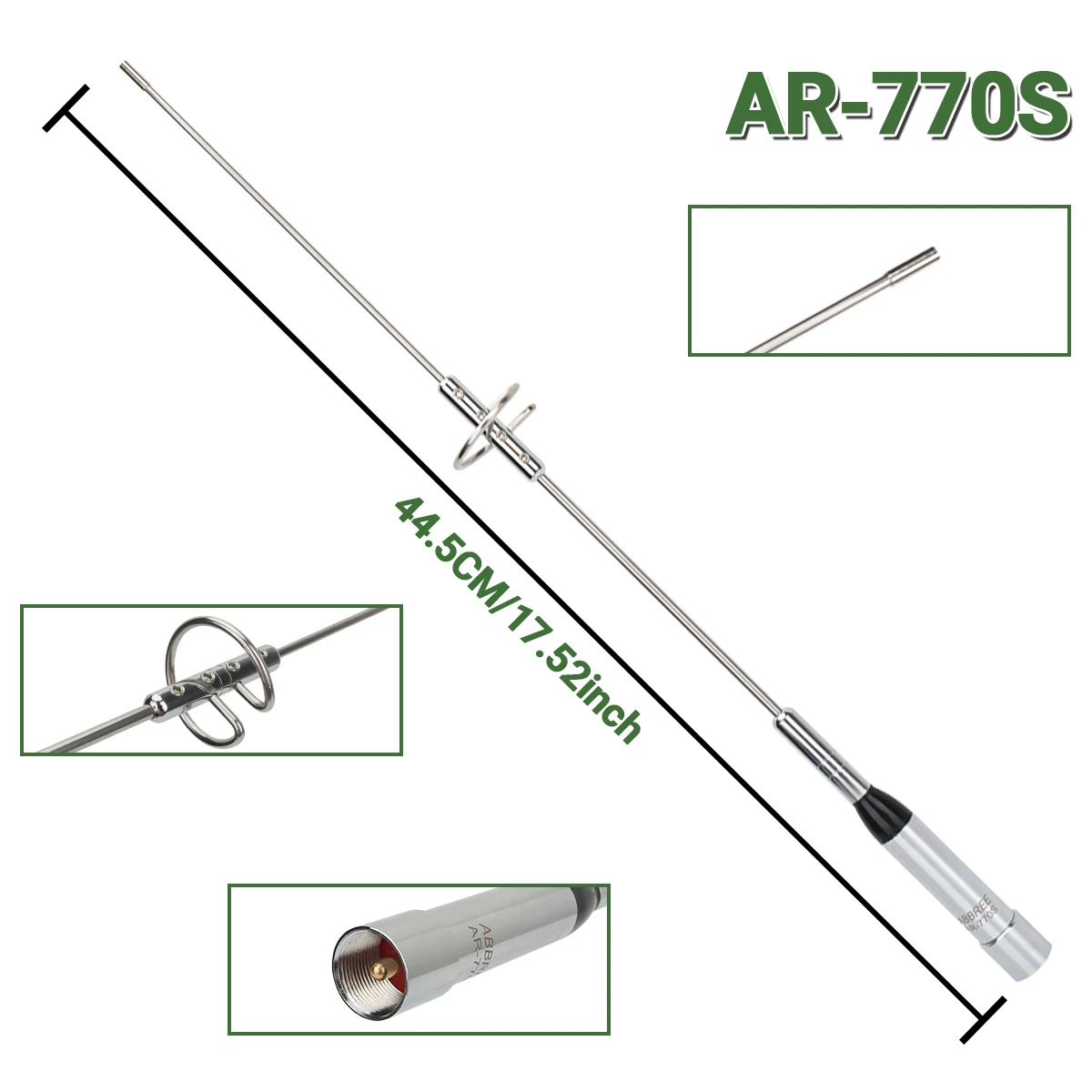 Antena móvil ABBREE AR-770S lista para uso en coche